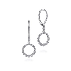 Gabriel & Co. 14K Gold Open Circle Diamond Drop Earrings