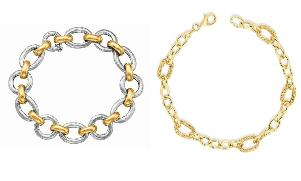 Chain link bracelets at BARONS Jewelers
