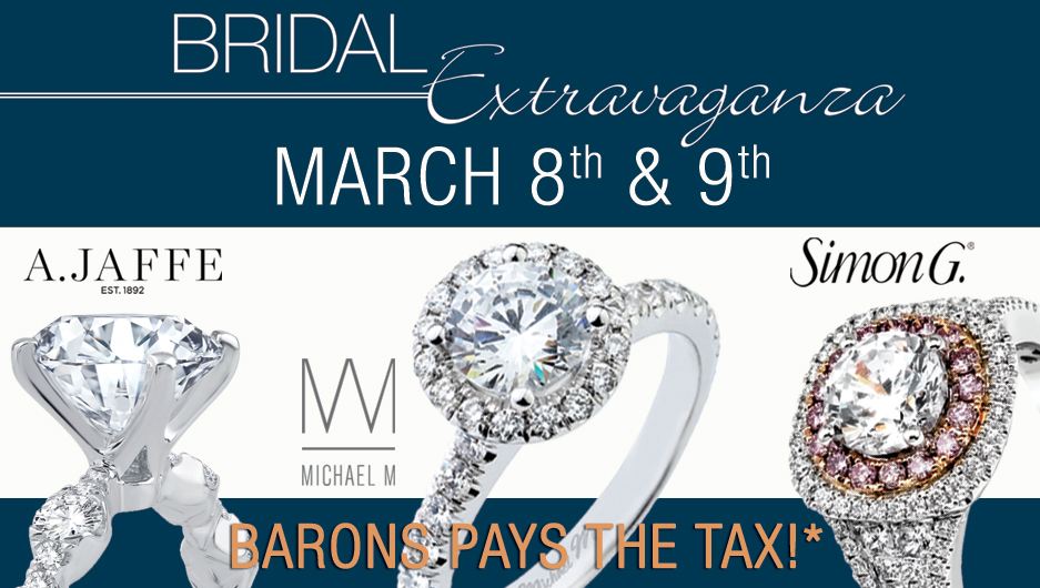 BARONS Jewelers Offers Couples Tax-Free Bridal Jewelry during Bridal Extravaganza Event