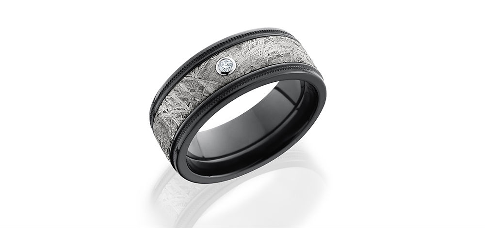 Masculine Milgrain Men's Wedding Band