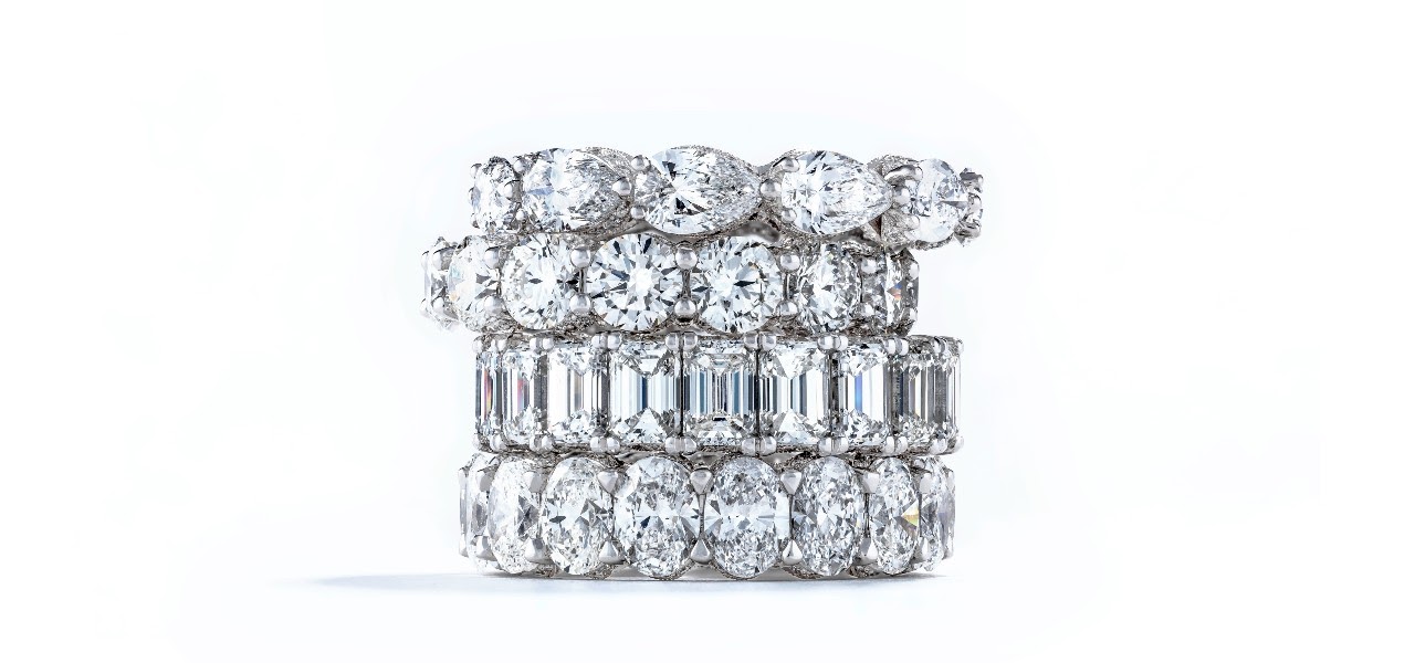 wedding rings diamond stack