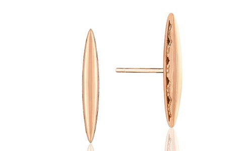 TACORI rose gold earrings with a sleek silhouette