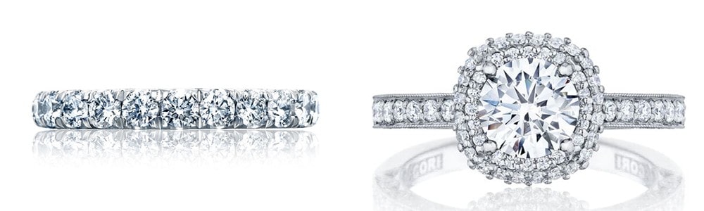 TACORI bridal jewelry featuring their distinctive crescent detail