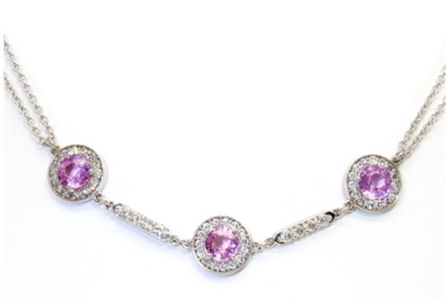 BARONS Diamond & Pink Sapphire Necklace