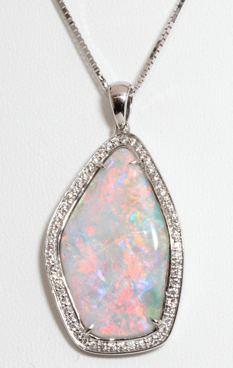 Yael Designs Diamonds & Opal Pendant