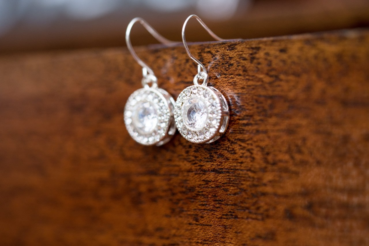 Pair of diamond hook earrings