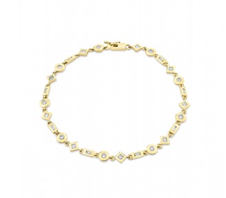 A Michael M yellow gold bezel set diamond bracelet