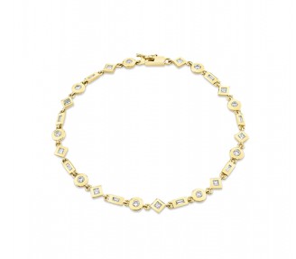 A Michael M yellow gold bezel set diamond bracelet