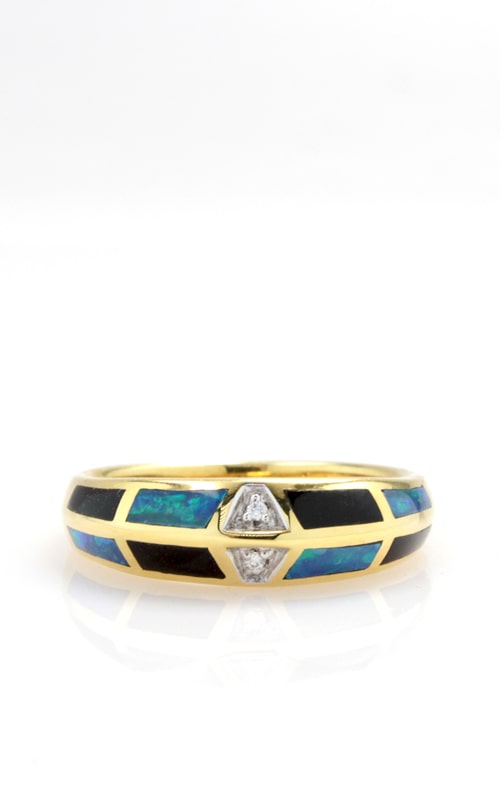 Asch Grossbardt 14K Yellow Gold Diamond Opal Onyx Ring DGASH00414
