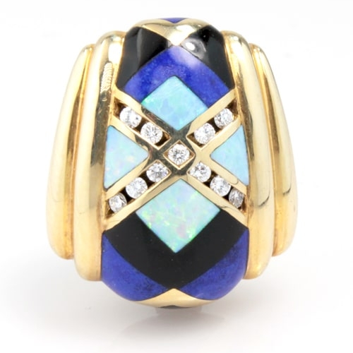 14K Asch Grossbardt Diamond & Multicolor Slide Pendant with Diamonds DGASH01296