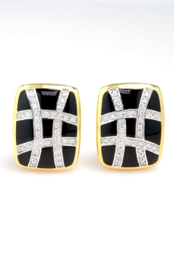 14K Yellow Gold Diamond & Onyx Earrings DGASH00315