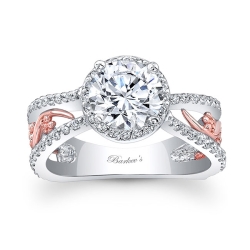 Barkev's White & Rose Gold Engagement Ring #7885LT
