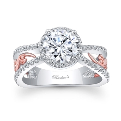 Barkev's White & Rose Gold Engagement Ring #7885LT Barkev's White & Rose Gold Engagement Ring #7885LT
