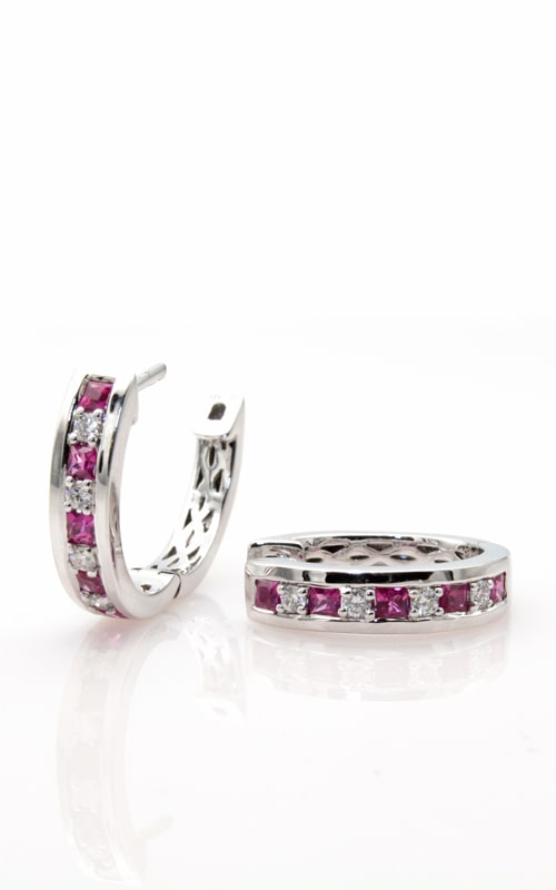 14K Diamond & Ruby Huggie Earrings 14K Diamond & Ruby Huggie Earrings