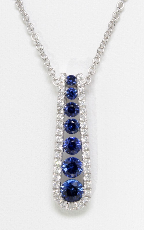 18K Diamond & Sapphire Pendant, Item# DPP05336 18K Diamond & Sapphire Pendant, Item# DPP05336