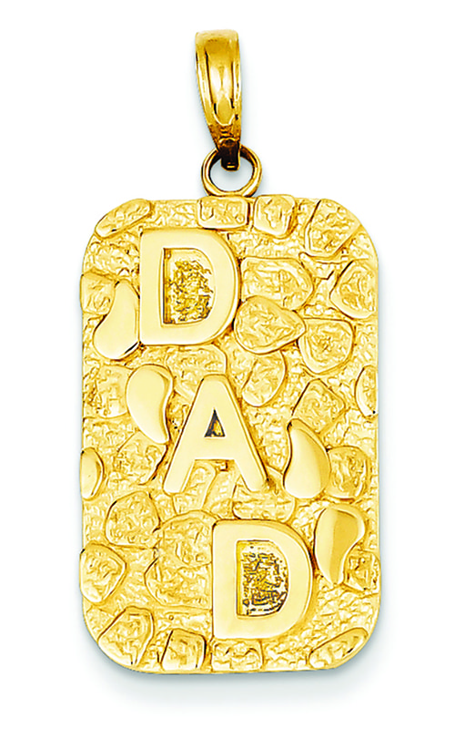 14K Yellow Gold Nugget Dad Dog Tag, Style #K4733 14K Yellow Gold Nugget Dad Dog Tag, Style #K4733