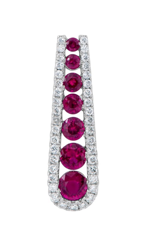 14K White Gold Diamond & Ruby Pendant DPP05390 14K White Gold Diamond & Ruby Pendant DPP05390