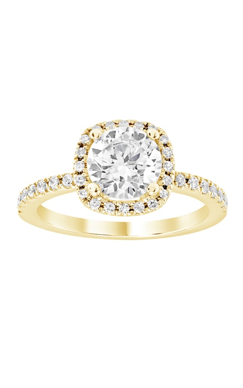 14K Cushion Halo Diamond Engagement Ring BARON01660-Y 14K Cushion Halo Diamond Engagement Ring BARON01660-Y