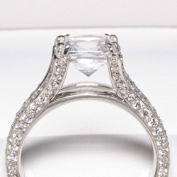 Platinum Sidestone Diamond Engagement Ring #DGREN02954 thumbnail 4