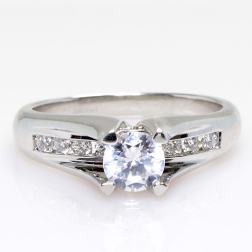 Platinum Floating Center Engagement Ring #287805