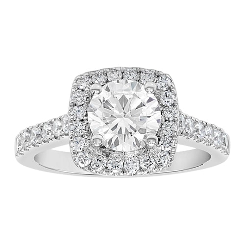14K Cushion Halo Diamond Engagement Ring BARON00109