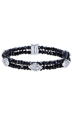 Gabriel & Co. Silver & Black Spinel Vintage Bead Bracelet, Style TB2937SV5BS Gabriel & Co. Silver & Black Spinel Vintage Bead Bracelet, Style TB2937SV5BS