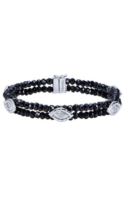 Gabriel & Co. Silver & Black Spinel Vintage Bead Bracelet, Style TB2937SV5BS