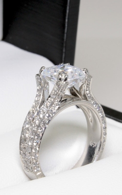 Platinum Sidestone Diamond Engagement Ring #DGREN02954