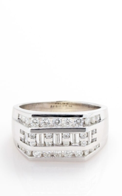 14K White Gold Men's Diamond Ring, DRG4W00331