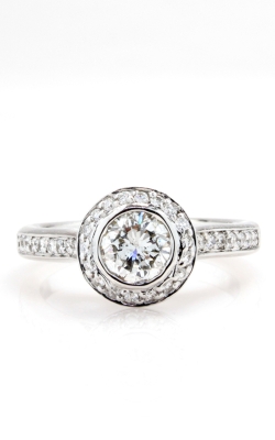 14K White Gold Diamond Halo Engagement Ring DLR4W01615
