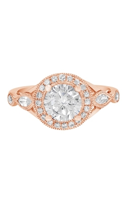14K Vintage Style Diamond Engagement Ring with Halo BARON00028