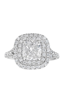 14K Double Cushion Halo Diamond Engagement Ring BARON00125