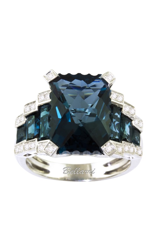 Bellarri Romantica 14K White Gold Diamond & Blue Topaz Ring