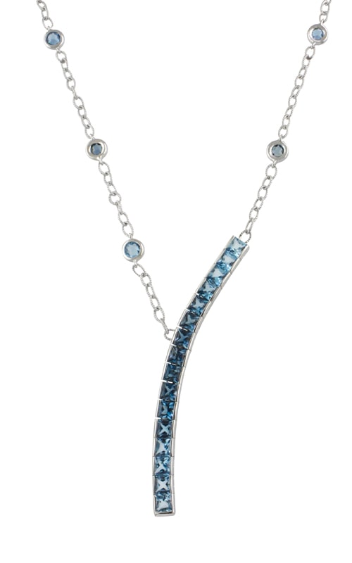 Eternal Love 14K White Gold Blue Topaz Necklace, P2108W14BT Eternal Love 14K White Gold Blue Topaz Necklace, P2108W14BT