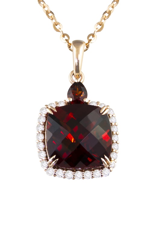 Bellarri Forever Young 14K Rose Gold Diamond & Garnet Necklace, Style P2401PG14G