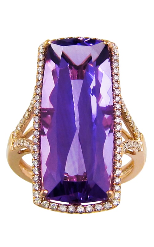 Silk Road 14K Rose Gold Diamond & Amethyst Ring, Style R9334PG14A Silk Road 14K Rose Gold Diamond & Amethyst Ring, Style R9334PG14A