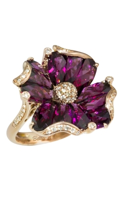 Bellarri Madamoiselle 14K Rose Gold Diamond & Rhodolite Ring, Style R8629PG14RH