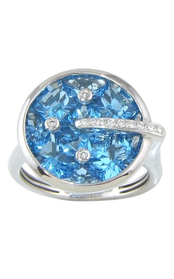 Bellarri Hava 18K White Gold Diamond & Blue Topaz Ring, Style# R8429WBT