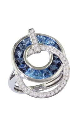 Bellarri Malibu 14K White Gold Diamond & Blue Topaz Ring, Style R9180W14BT