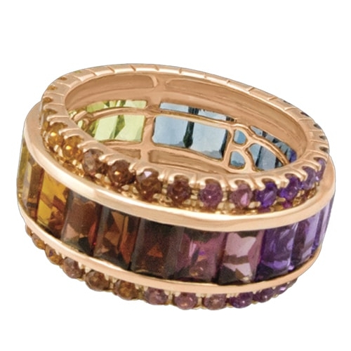 Bellarri Eternal Love 14K Rose Gold Multi-Color Eternity Band, Style R6482PG14M