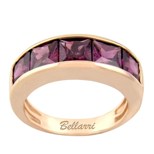 Bellarri 14K Rose Gold Eternal Love Rhodolite Garnet Band, Style R9018PG14RH