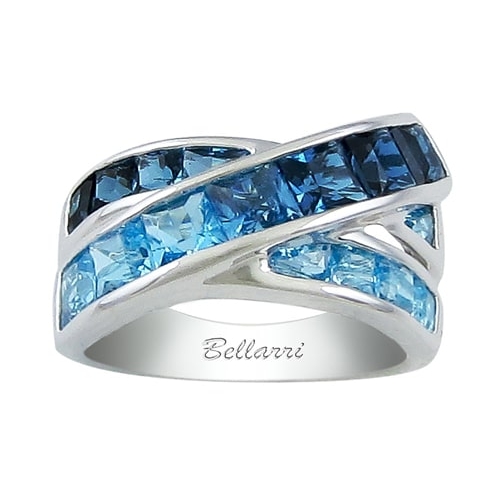 Eternal Love 14K White Gold Swiss Blue & London Blue Topaz Ring, Style R9160W14BT-7