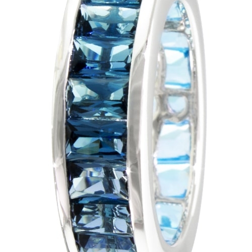 Eternal Love 14K White Gold Blue Topaz Eternity Ring, Style R9458W14BT-7