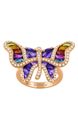Bellarri Madame Butterfly 14K Rose Gold Diamond & Multi-Color Ring, Style R9161PG14AM