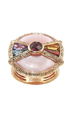 Circle of Love 14K Rose Diamond, Pink Mother-of-Pearl, & Multi-Color Ring, Style R9012PG14PM
