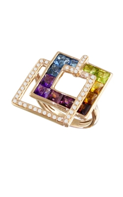 Bellarri Malibu Nouveau 14K Rose Gold Diamond & Multicolor Gemstone Ring, Style R9417PG14M