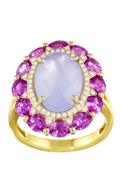 Bellarri Senorita 14K Yellow Gold Diamond, Chalcedony, & Pink Sapphire Ring