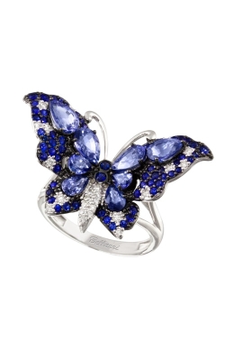 Bellarri Madame Butterfly 14K White Gold Diamond & Sapphire Ring