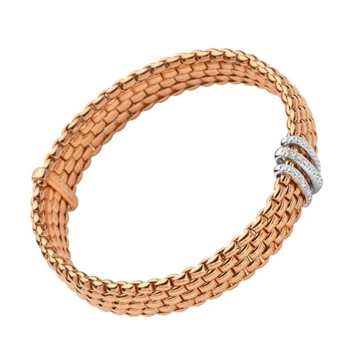 Panorama 18K Flex'it Bracelet with Pave Diamonds 58704BX-PB-R-BBB-00S
