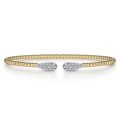 Gabriel & Co. Bujukan 14K Yellow Gold Diamond Teardrops Bangle BG4230-62Y45JJ